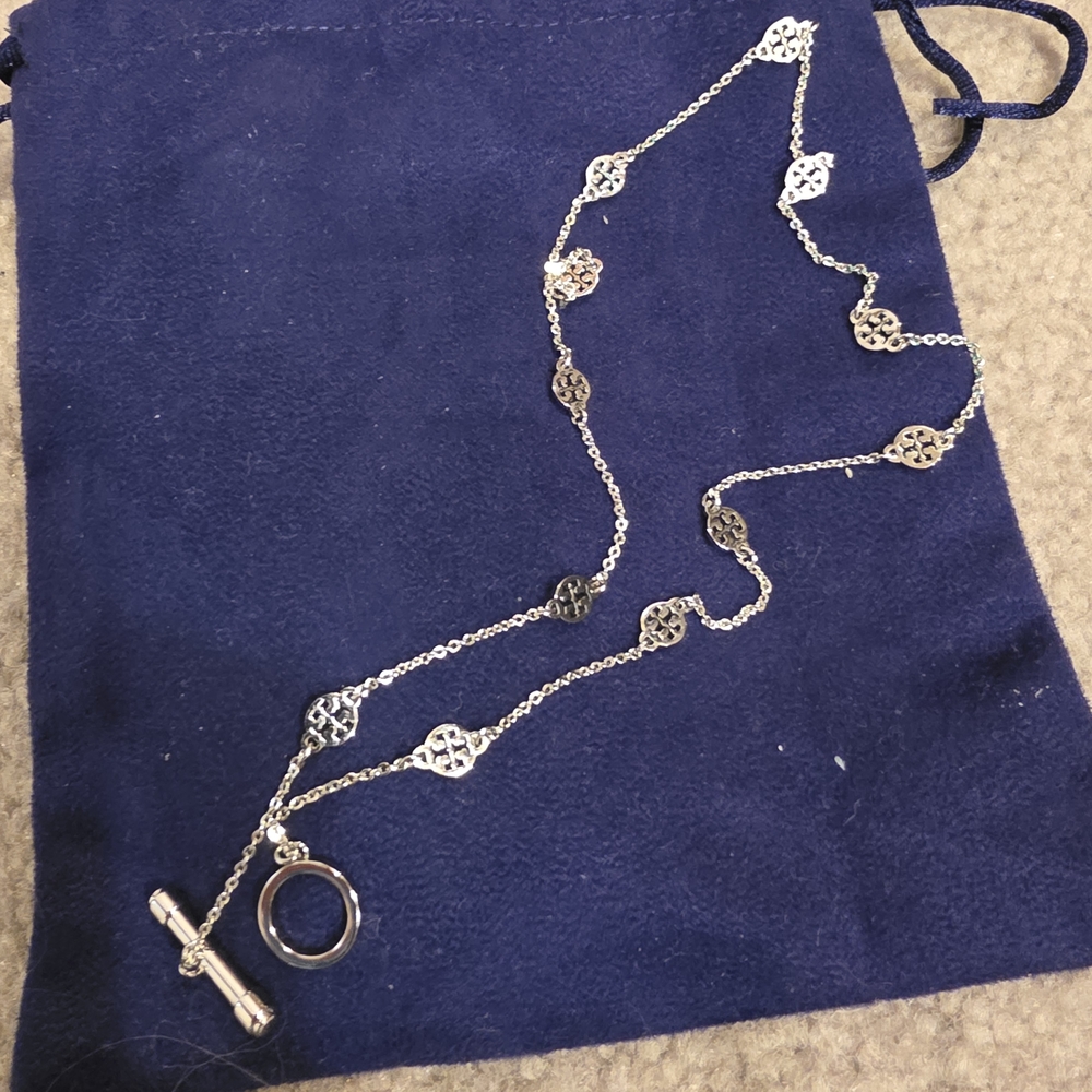 TORY BURCH Elegant Silver Chain Necklace